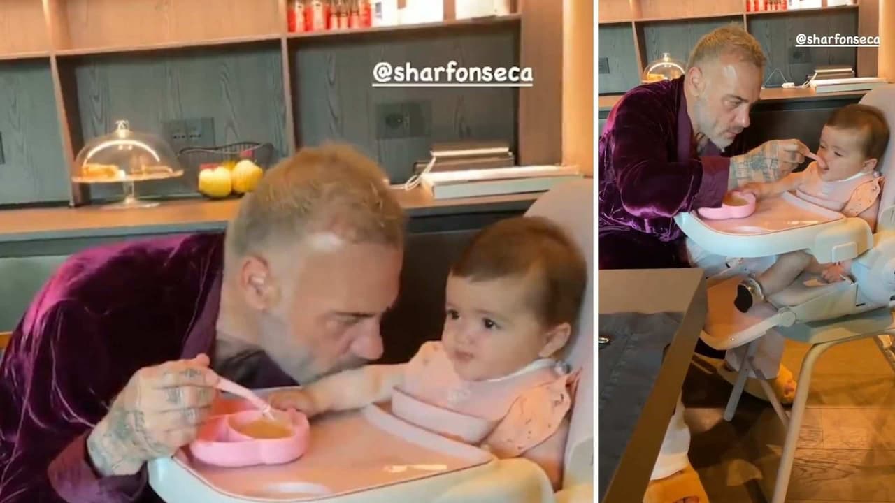 Gianluca Vacchi se derrite de amor por su bebita; ahora aparece dándole de comer