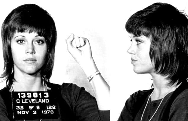 Ficha de arresto de Jane Fonda en 1970.