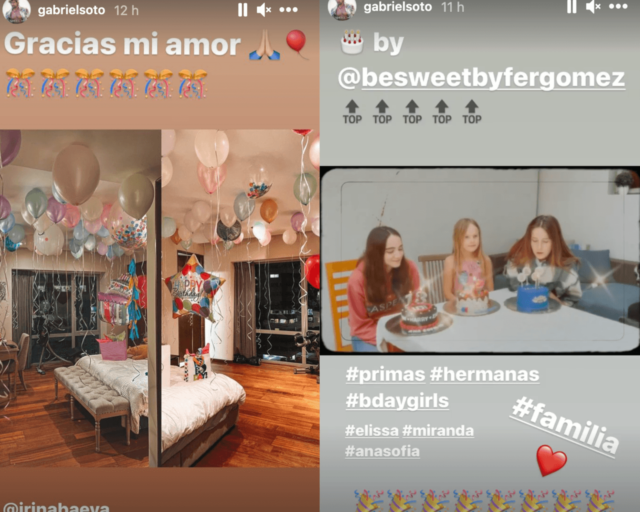 Gabriel Soto celebra el cumpleaños de sus dos hijas