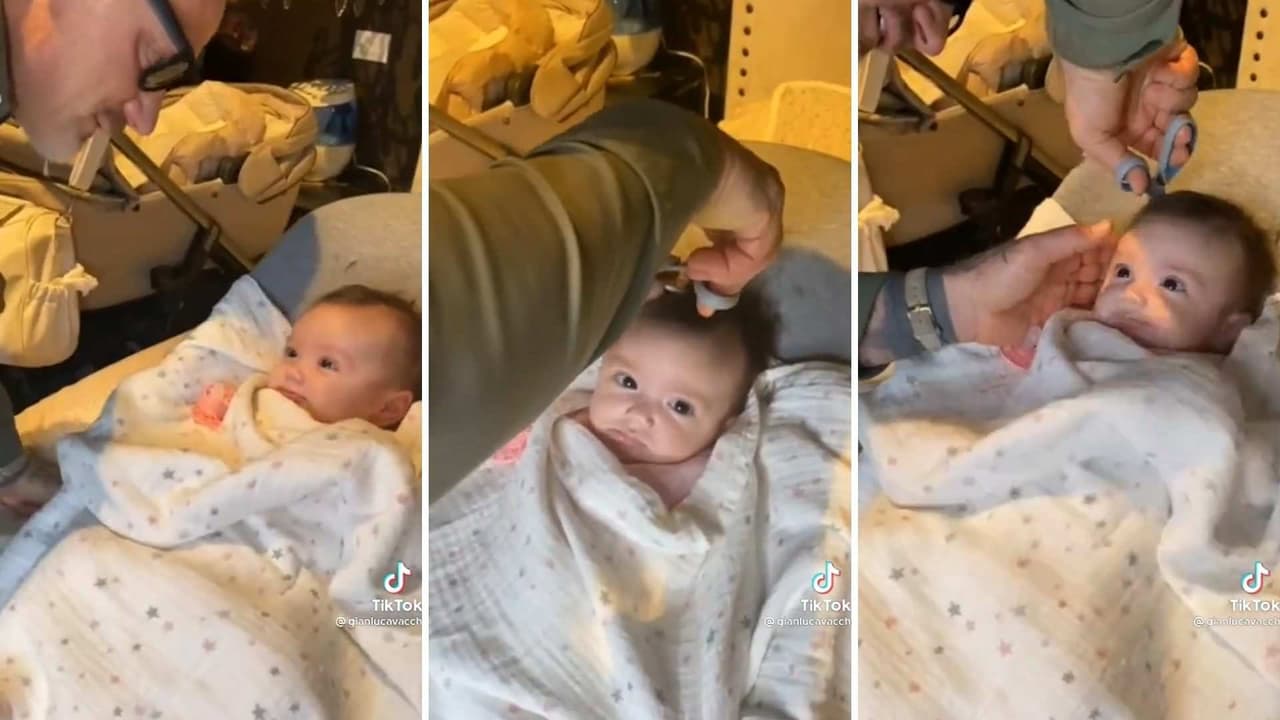 Gianluca Vacchi se convierte en estilista y le corta por primera vez el cabello a su hija, Blu Jerusalema