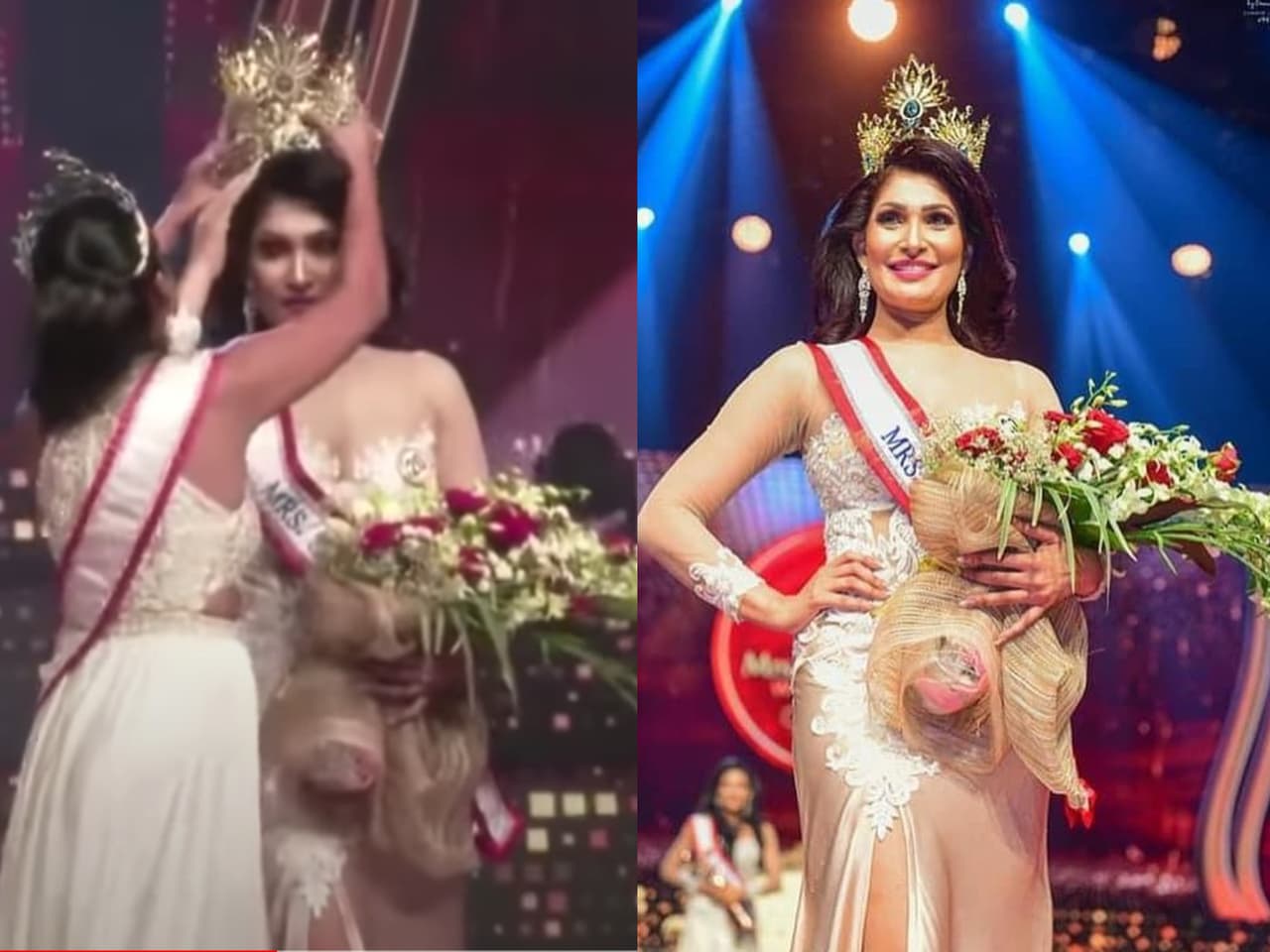 La llaman divorciada y le arrancan la corona: así fue la premiación de la ganadora de Mrs. Sri Lanka