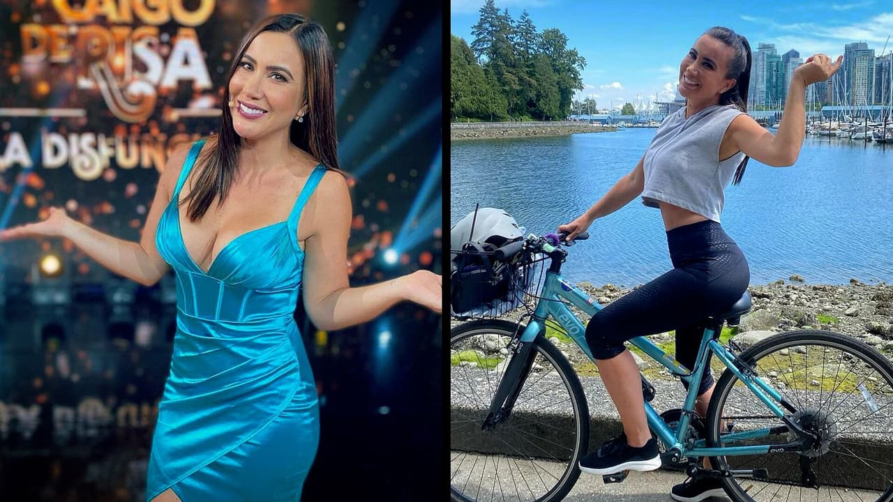 Mariazel pasea por la hermosa ciudad de Vancouver en bicicleta