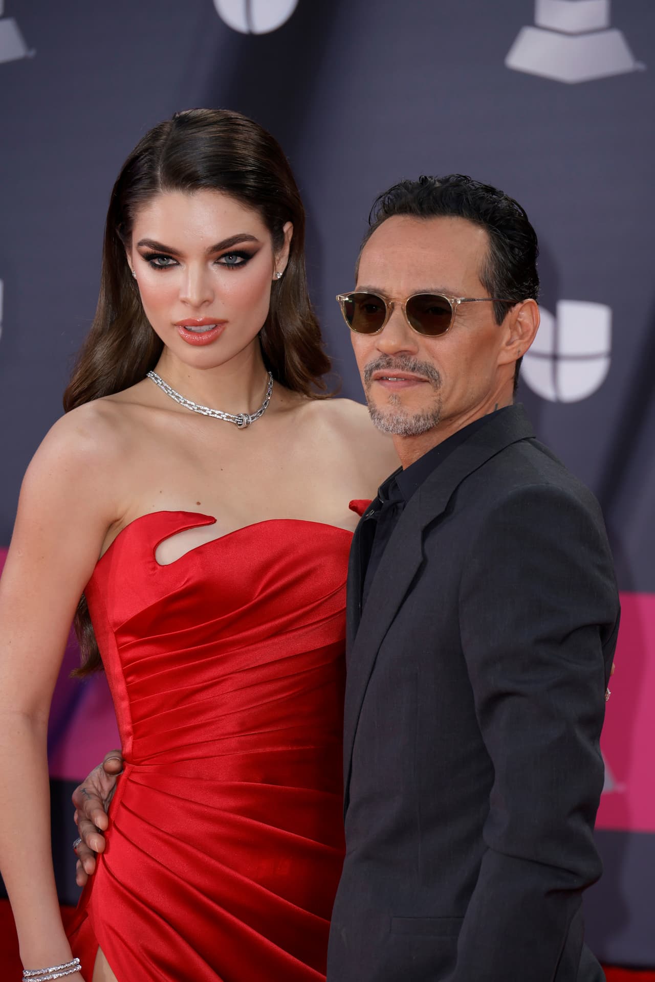 LAS VEGAS, NEVADA - NOVEMBER 17: (L-R) Nadia Ferreira and Marc Anthony attend the 23rd Annual Latin GRAMMY Awards at Michelob ULTRA Arena on November 17, 2022 in Las Vegas, Nevada. (Photo by Frazer Harrison/Getty Images)