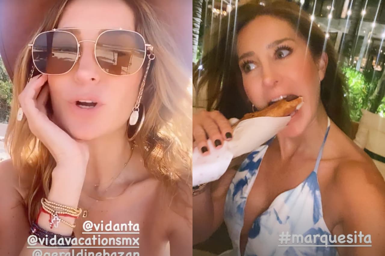 Al llegar a su destino: Cancún, las artistas fueron muy bien recibidas con churros y marquesitas. Aquí la mamá de Elissa Marie y Alexa Miranda degustando un postre.