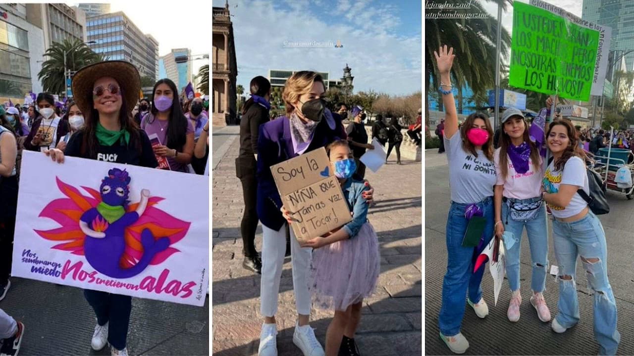 Regina Blandón y otras famosas que se unieron a la Marcha del 8M