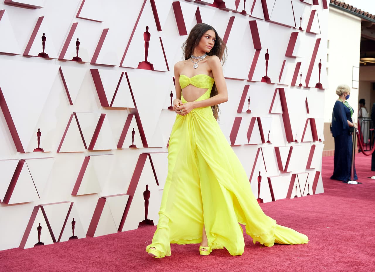 LOS ANGELES, CALIFORNIA – APRIL 25: (EDITORIAL USE ONLY) In this handout photo provided by A.M.P.A.S., Zendaya attends the 93rd Annual Academy Awards at Union Station on April 25, 2021 in Los Angeles, California. (Photo by Matt Sayles/A.M.P.A.S. via Getty Images)