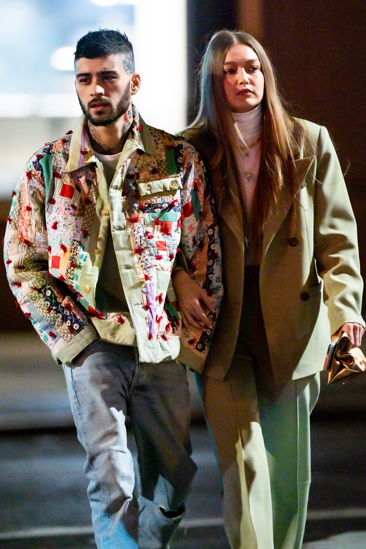 NEW YORK, NEW YORK - JANUARY 11: Zayn Malik (L) and Gigi Hadid are seen in NoHo on January 11, 2020 in New York City. (Photo by Gotham/GC Images)