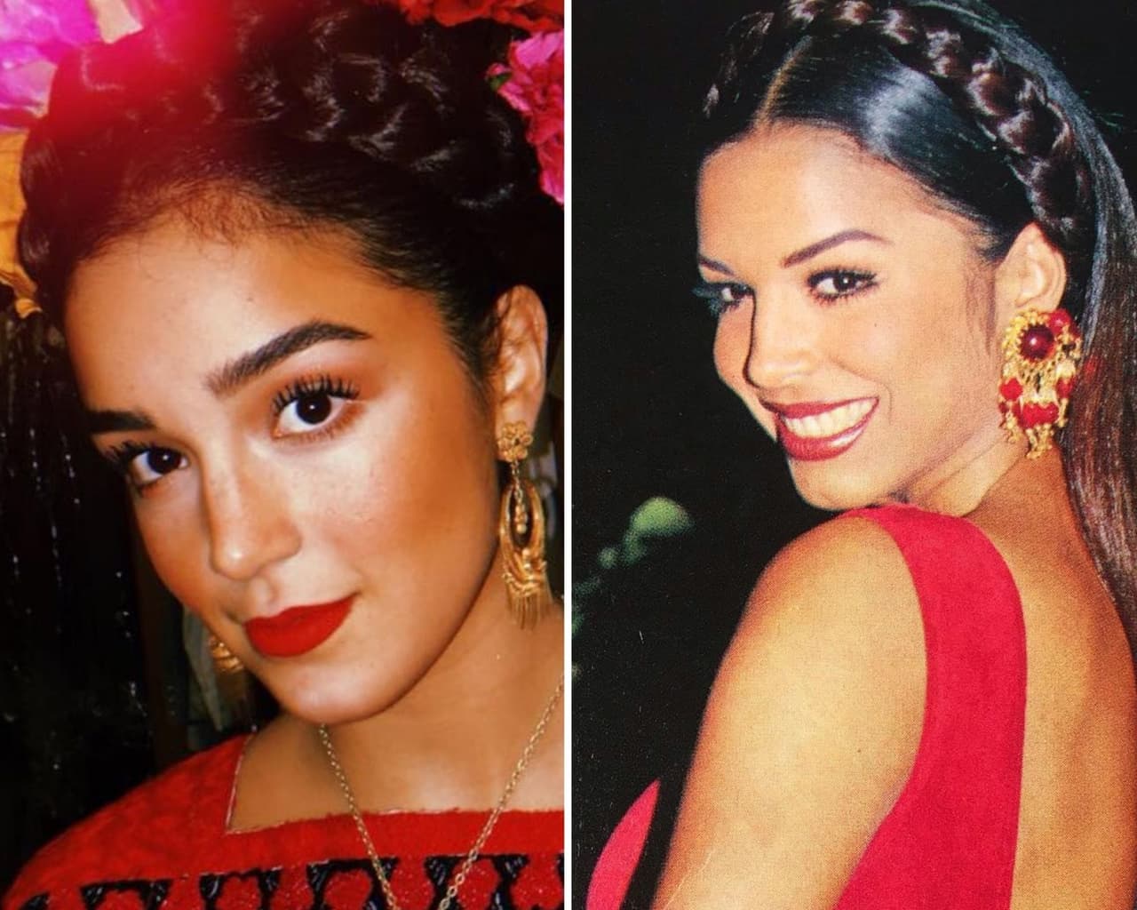 Entre algunos de los peinados favoritos de Gaytán en su juventud destaca una diadema hecha con trenza, la cual realzaba su belleza de mexicana. Años más tarde su hija adoptó el mismo estilo para una noche de folklore en septiembre del 2019.