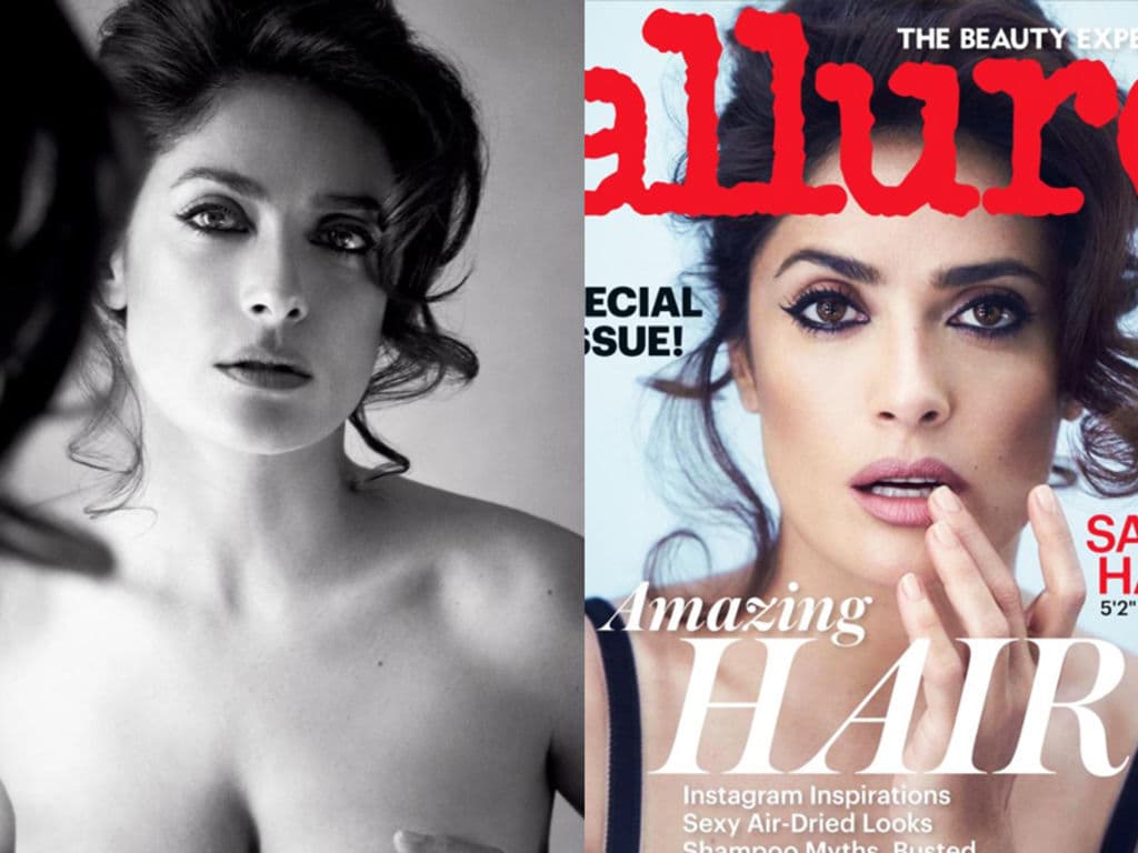 <b>Salma Hayek</b> fue la portada de la revista
<b> Allure</b> de agosto del 2015. Un peinado voluminoso y un maquillaje muy discreto fueron los elementos que Salma eligió, junto al famoso fotógrafo francés 
<b>Patrick Demarchelier</b>, para que las fotos interiores llamaran la misma atención que la portada. Salma, la ahora sexta mujer más rica del Reino Unido, dijo en su momento que se puso muy nerviosa, pero que el trabajo valió la pena pues no se hizo nada vulgar.