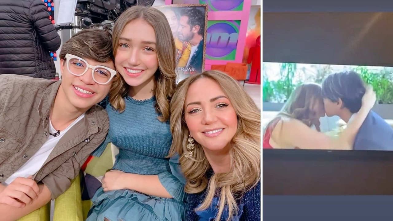 Andrea Legarreta reacciona al beso de su hija Nina en el final de ‘Te Acuerdas de mí’ y la sonroja en público