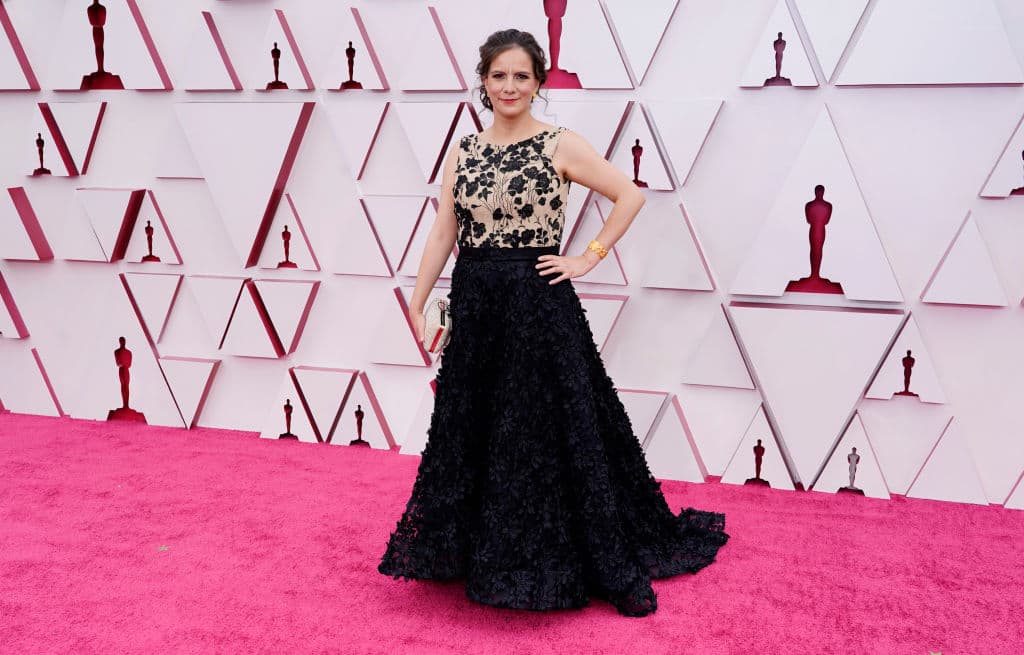 LOS ANGELES, CALIFORNIA – APRIL 25: Michelle Couttolenc attends the 93rd Annual Academy Awards at Union Station on April 25, 2021 in Los Angeles, California. (Photo by Chris Pizzello-Pool/Getty Images)