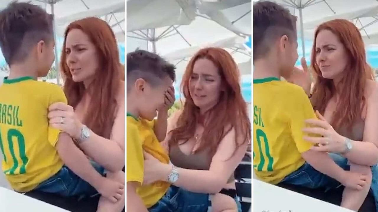 Ariadne Díaz le da clases de actuación a su hijo y le enseña a dar cachetadas de a mentis