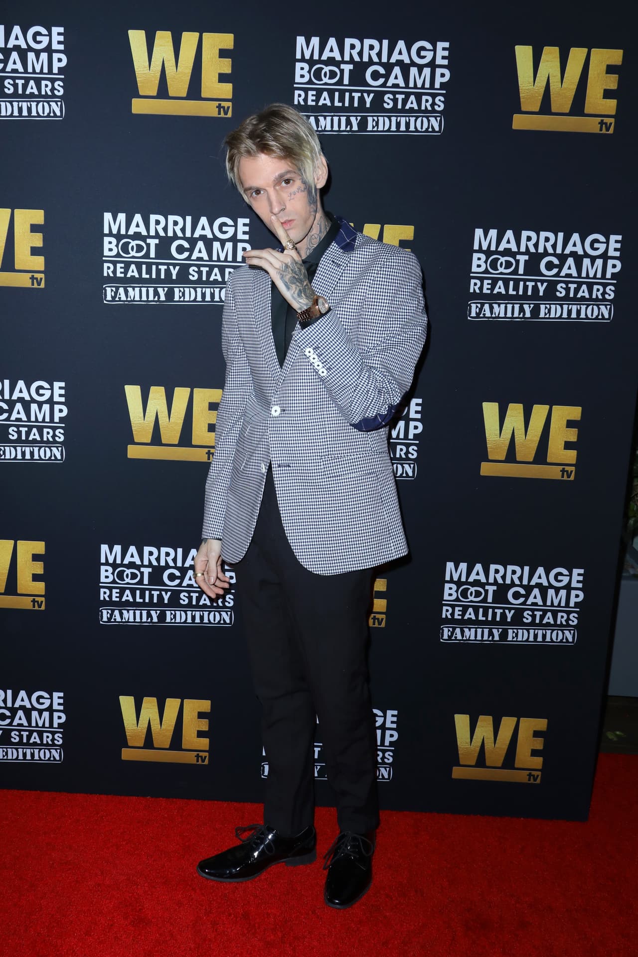 WEST HOLLYWOOD, CALIFORNIA - OCTOBER 10: Aaron Carter attends WE tv celebrates the premiere of 'Marriage Boot Camp' at SkyBar at the Mondrian Los Angeles on October 10, 2019 in West Hollywood, California. (Photo by JC Olivera/Getty Images)