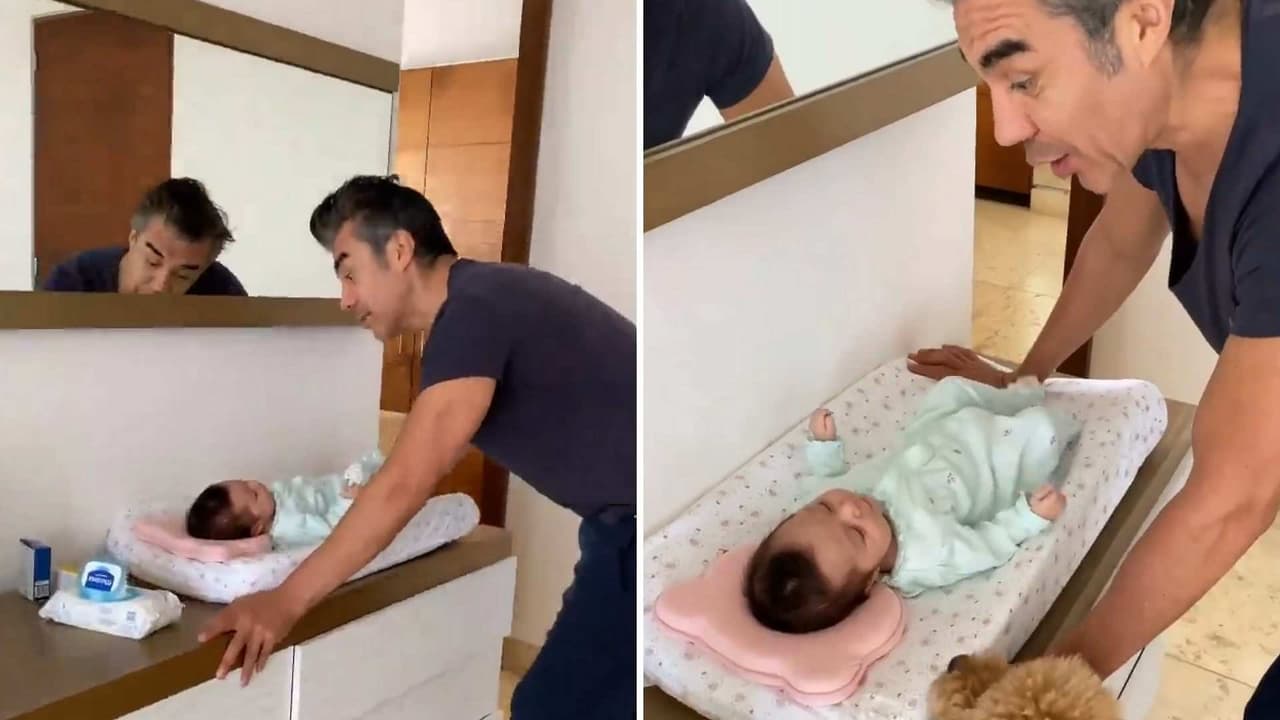 Con solo 2 meses de edad, la hija de Adrián Uribe ya canta y lo hace al ritmo de ‘Cielito Lindo’