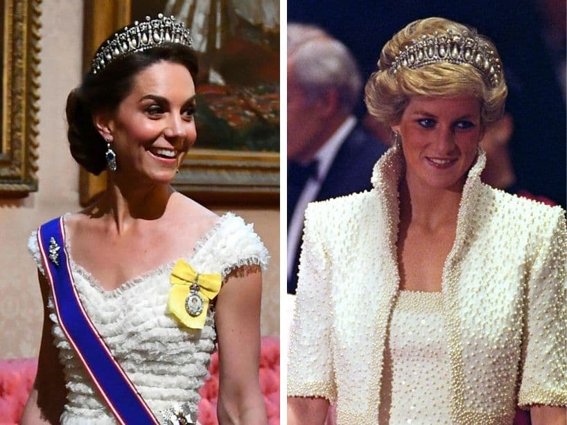 Una de las piezas que ahora usa la Duquesa de Cambridge es la tiara Lover’s Knot, cuya historia data de 1914 y ha sido pasada por varias generaciones de la familia real.