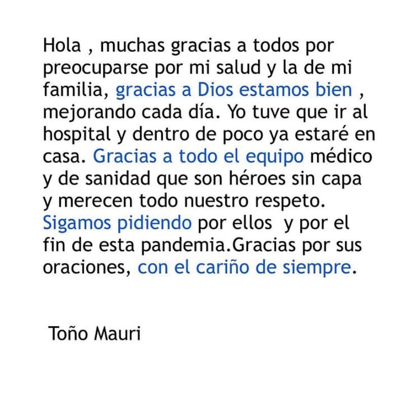 Fue el primero de julio de 2020 que el actor compartió la noticia de que había dado positivo a la prueba de Covid-19, al igual que su familia, sin embargo, él tuvo que asistir al hospital. Y aunque pensó que sería de entrada por salida, las cosas se complicaron por las secuelas del virus, lo cual lo llevó a requerir un trasplante de pulmón doble.