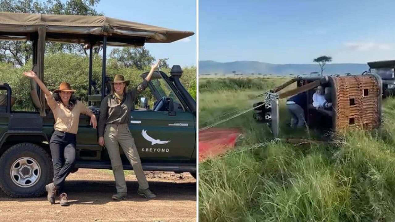 Montserrat Oliver y su hermana salieron a dar un paseo en globo aerostático y se cayeron al aterrizar