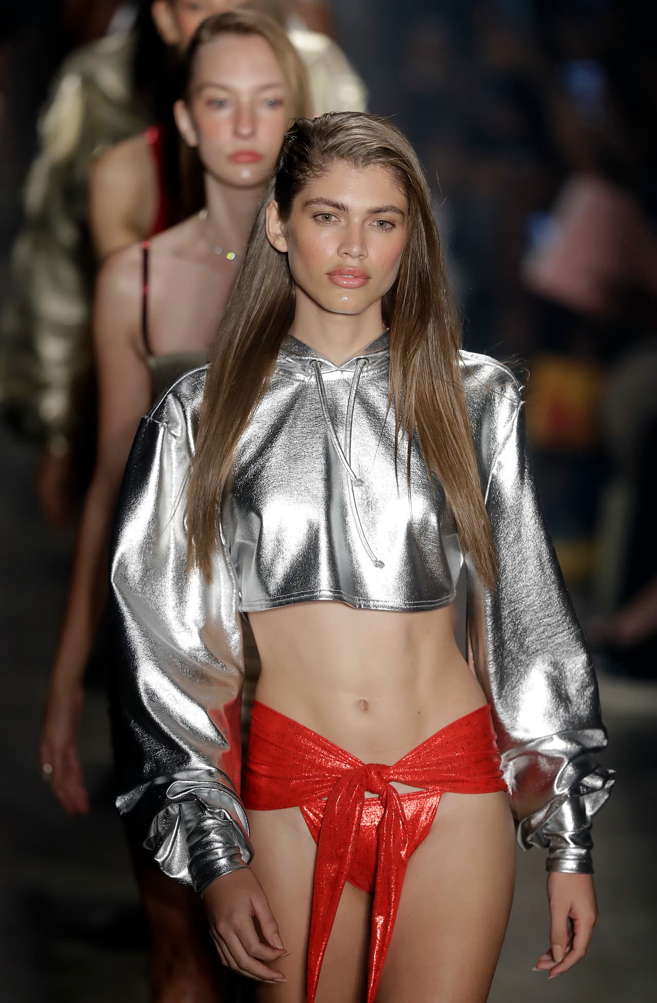 FILE - In this March 16, 2017, file photo Brazilian transgender model Valentina Sampaio wears a creation from the Amir Slama collection during Sao Paulo Fashion Week in Sao Paulo, Brazil. Sampaio has become the first openly transgender model hired by Victoria’s Secret nearly a year after a top company official was pressured to apologize for implying trans women are off brand. (AP Photo/Andre Penner, File)
