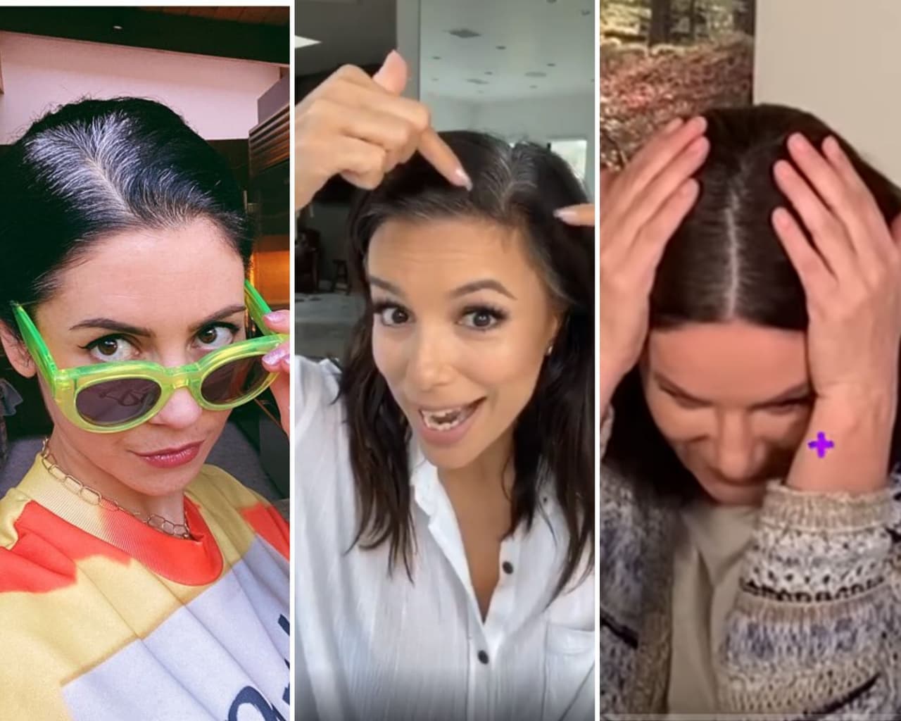 Con canas, raíces negras, color deslavado y sin extensiones, lejos de los salones de belleza; así pasan la cuarentena estas famosas.