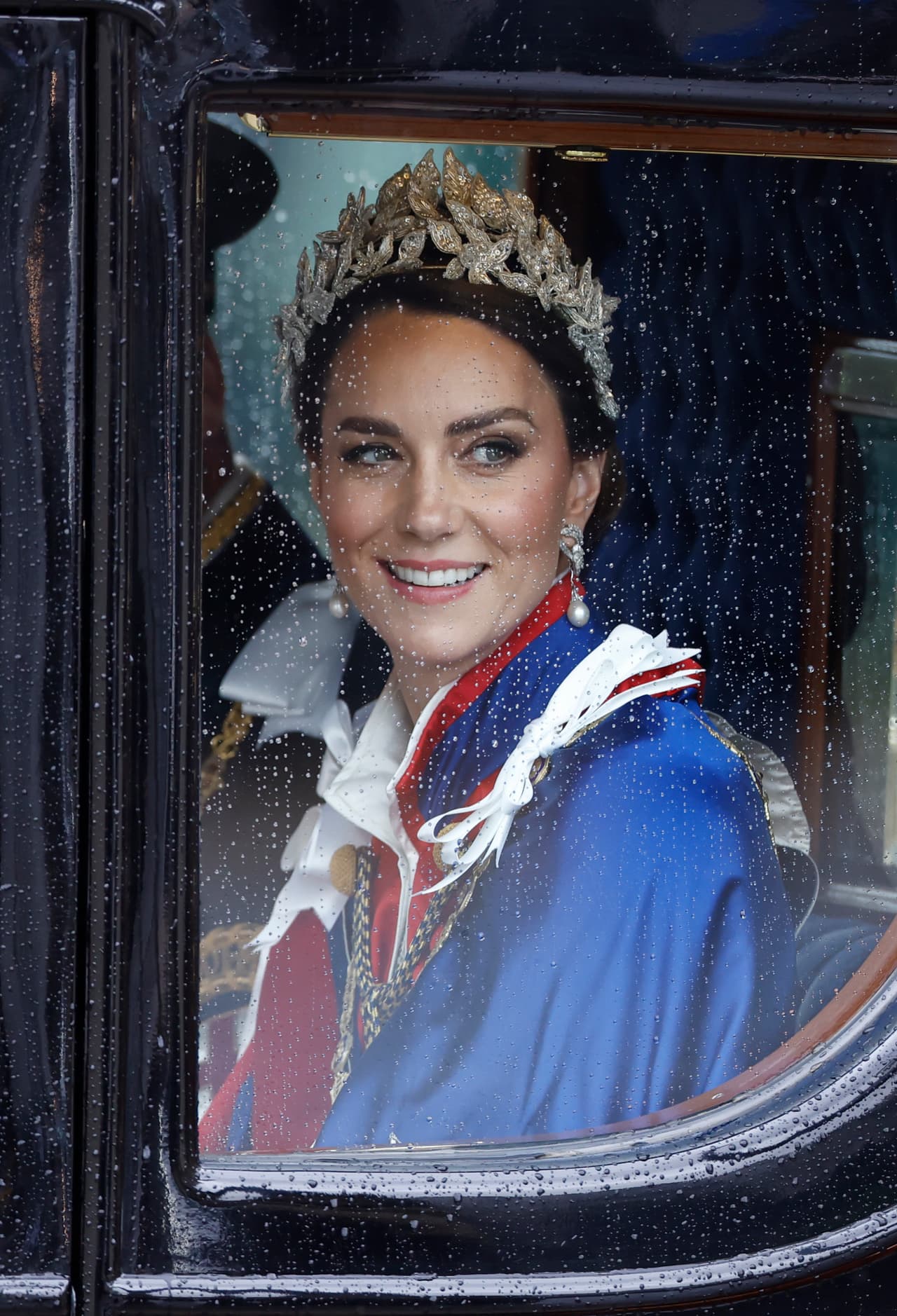 LONDON, ENGLAND - MAY 06: Catherine, Princess of Wales departs the Coronation of King Charles III and Queen Camilla on May 06, 2023 in London, England. The Coronation of Charles III and his wife, Camilla, as King and Queen of the United Kingdom of Great Britain and Northern Ireland, and the other Commonwealth realms takes place at Westminster Abbey today. Charles acceded to the throne on 8 September 2022, upon the death of his mother, Elizabeth II. (Photo by Jeff J Mitchell/Getty Images)