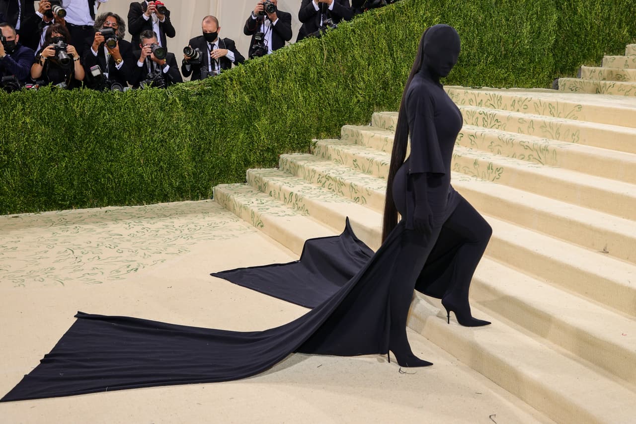 NEW YORK, NEW YORK - SEPTEMBER 13: Kim Kardashian attends The 2021 Met Gala Celebrating In America: A Lexicon Of Fashion at Metropolitan Museum of Art on September 13, 2021 in New York City. (Photo by Theo Wargo/Getty Images)