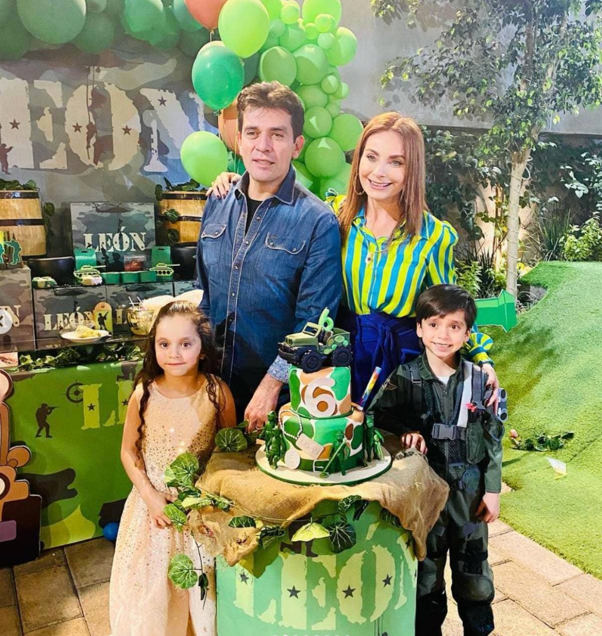 Elizabeth Álvarez y Jorge Salinas le organizan increíble fiesta de cumpleaños a sus mellizos