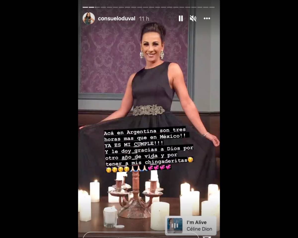 Consuelo Duval celebra su cumpleaños 53 desde Argentina
