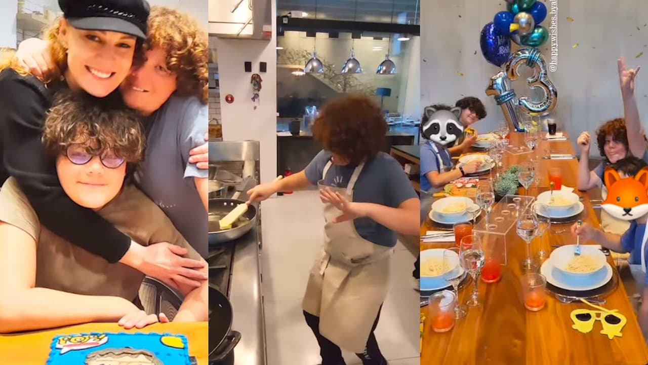 Daniela Magun organizó una fiesta de cocina para Liam por su cumpleaños