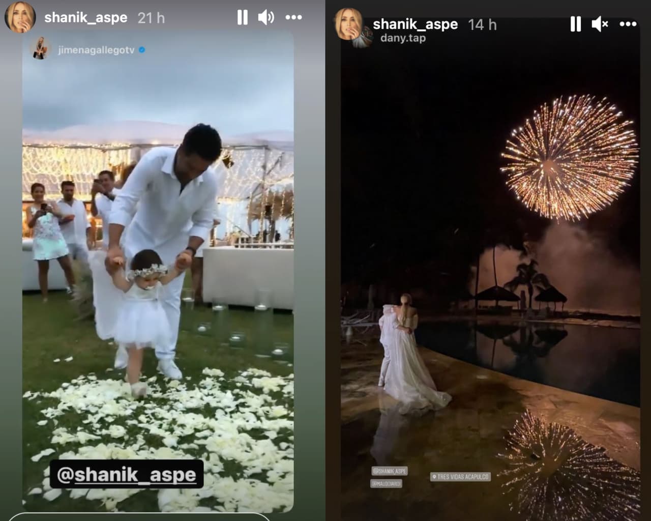 Shanik Aspe renueva sus votos en elegante boda en Acapulco