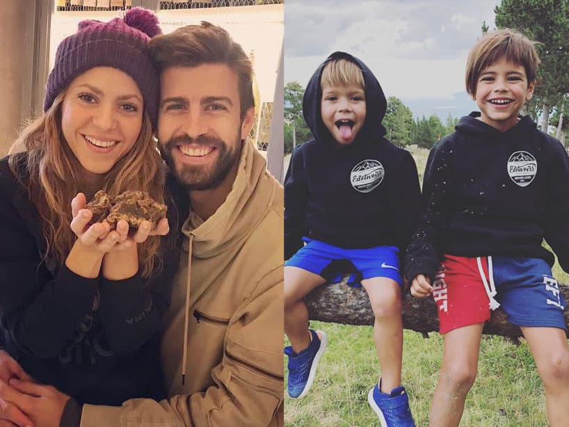 Gerard Piqué y Shakira compartieron su primera fotografía familiar de este año.