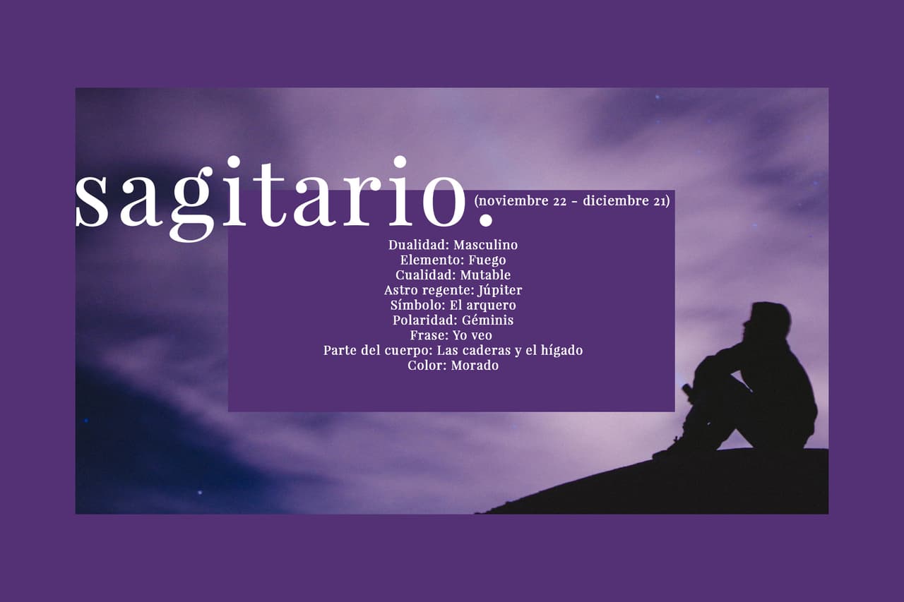 SAGITARIO (noviembre 22 -diciembre 21). El noveno signo del Zodiaco, el que siempre corre con suerte.