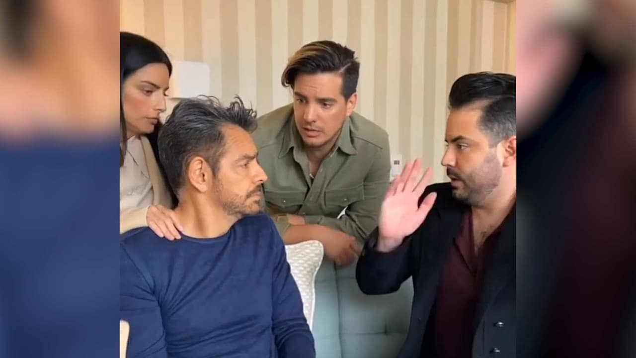 Aislinn, Vadhir y José Eduardo le arman ‘escena de celos’ a Eugenio Derbez y le piden que los adopte a ellos