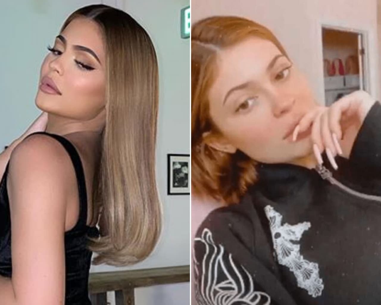 Kylie Jenner es la reina de las pelucas y los cambios de look, sin embargo, pocos hubieran imaginado que para su make over de cuarentena terminaría cortando su cabello real y tiñiendo de color cobrizo su pequeña melena.