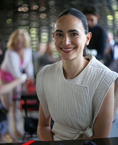 Artist Frida Escobedo in the Serpentine Pavilion 2018, which she designed, at the Serpentine Gallery, London. (Photo by Yui Mok/PA Images via Getty Images)