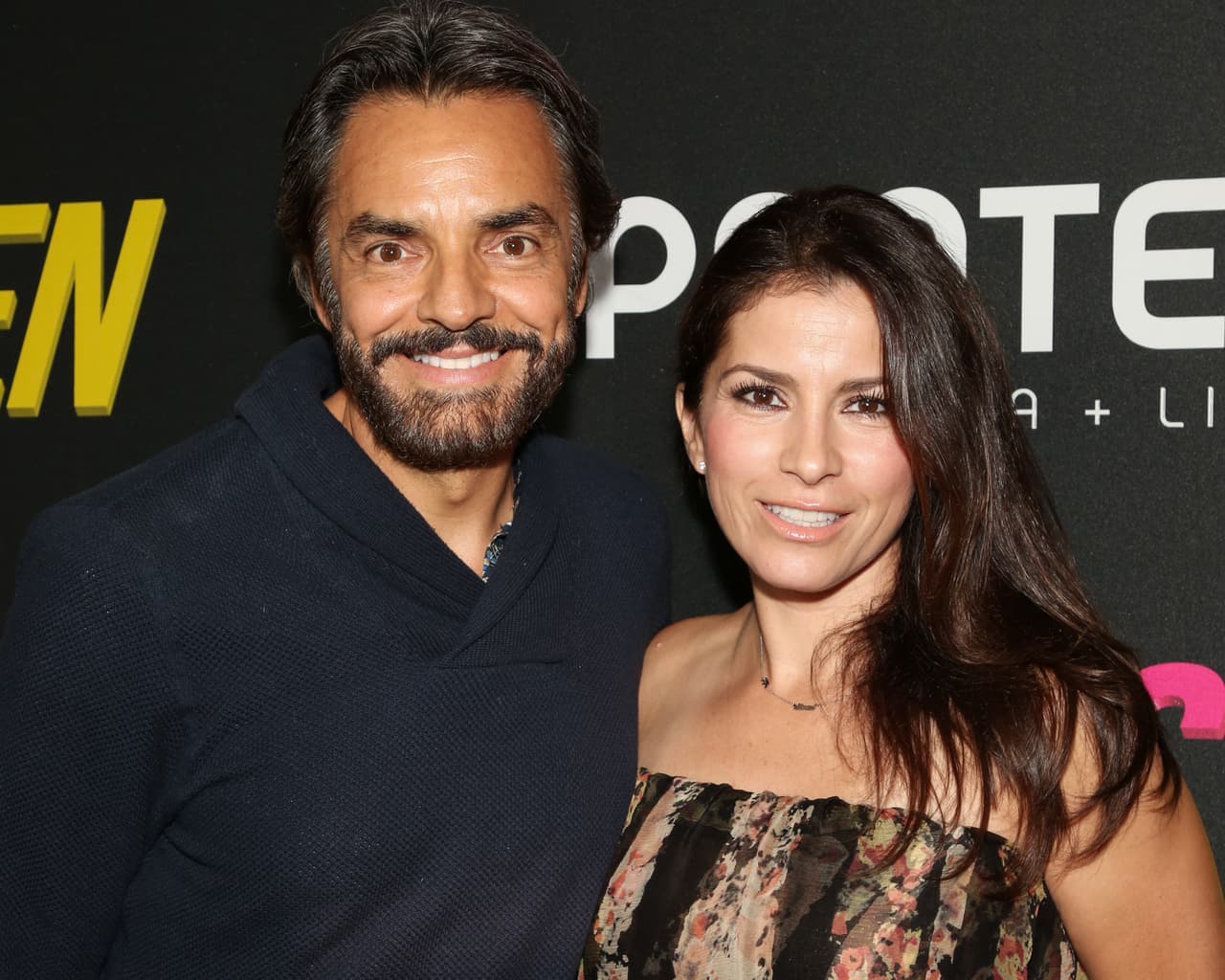 LOS ANGELES, CALIFORNIA - AUGUST 27: Actors Eugenio Derbez (L) and Alessandra Rosaldo (R) attend the premiere of "Tod@s Caen" at LA Live on August 27, 2019 in Los Angeles, California. (Photo by Paul Archuleta/Getty Images)
