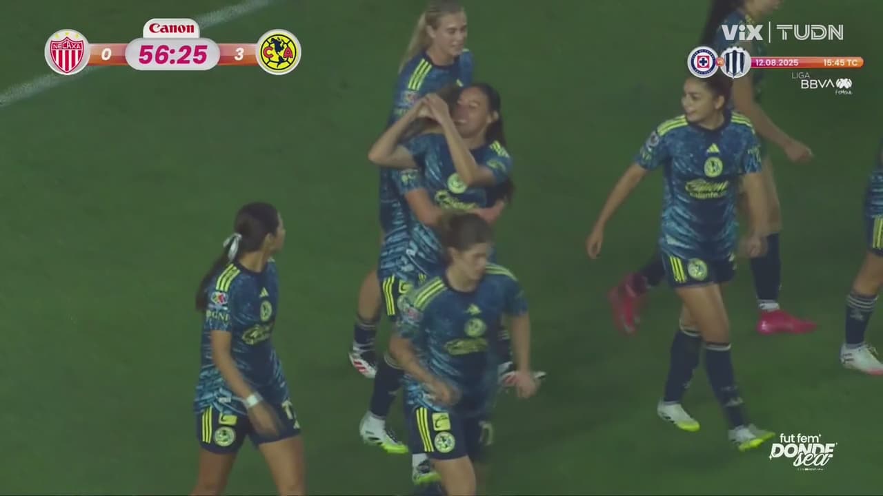 ¡Llegó el tercero de las Águilas! Kim Rodríguez impacta de cabeza