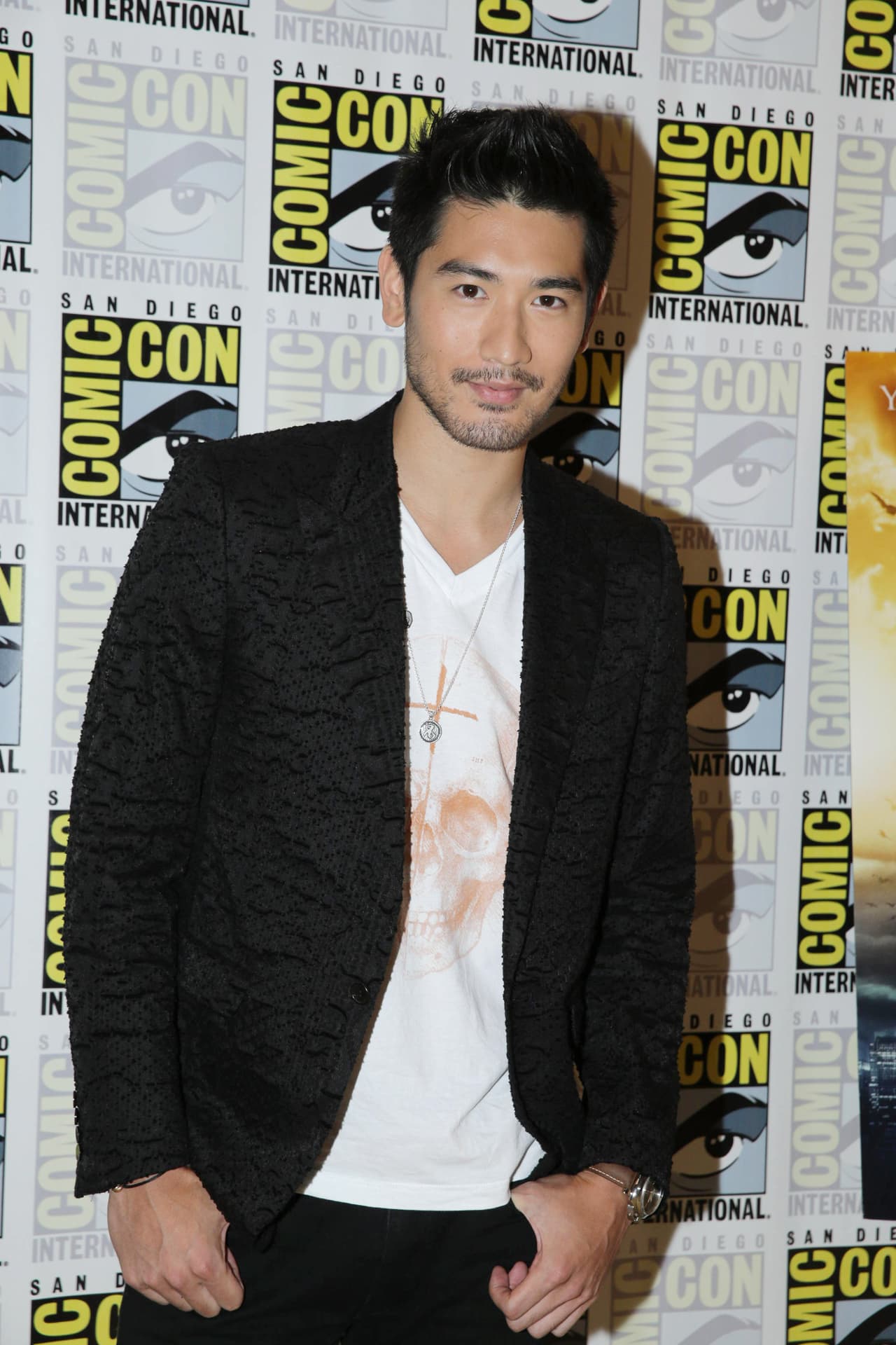 Godfrey Gao seen at Screen Gems' 'The Mortal Instruments' at 2013 Comic-Con, on Friday, July, 19, 2013 in San Diego, Calif. (Photo by Eric Charbonneau/Invision for Sony Pictures/AP Images)