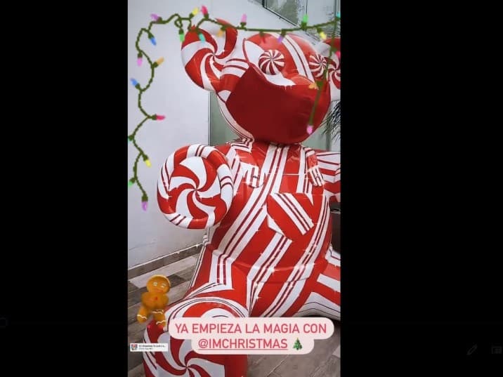Cada vez son más las celebridades que comparten cómo han quedado sus casas luego de decorarlas para esta Navidad. Andrea Legarreta y Galilea Montijo han sido unas de las que más llamaron la atención con sus enormes árboles de Navidad, y no solo eso, sino también sus peculiares decoraciones. Como en esta imagen podemos ver un oso gigante con los colores de un caramelo navideño.