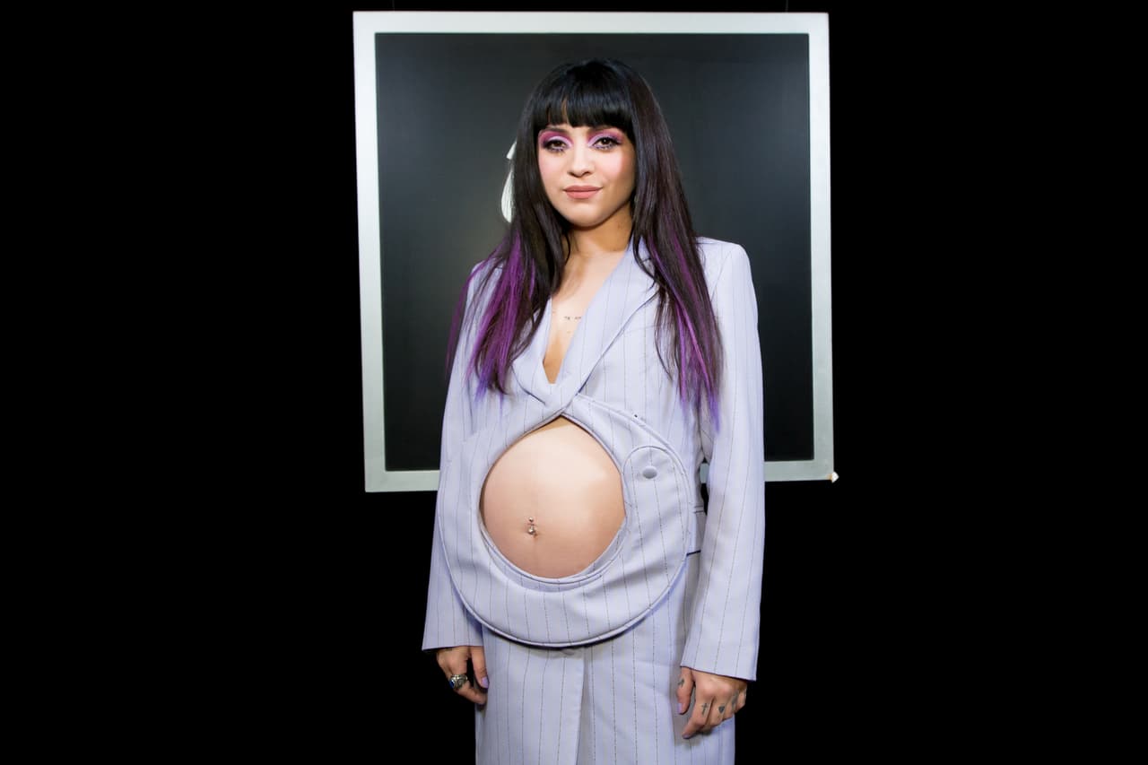 LAS VEGAS, NEVADA - NOVEMBER 18: Mon Laferte backstage celebrating the award for Best Singer-Songwriter Album at Michelob ULTRA Arena on November 18, 2021 in Las Vegas, Nevada. (Photo by Greg Doherty/Getty Images for The Latin Recording Academy)