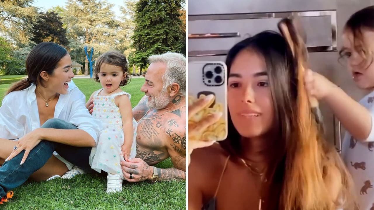 Hija de Gianluca Vacchi debuta como estilista; da jalones de cabello a su mamá