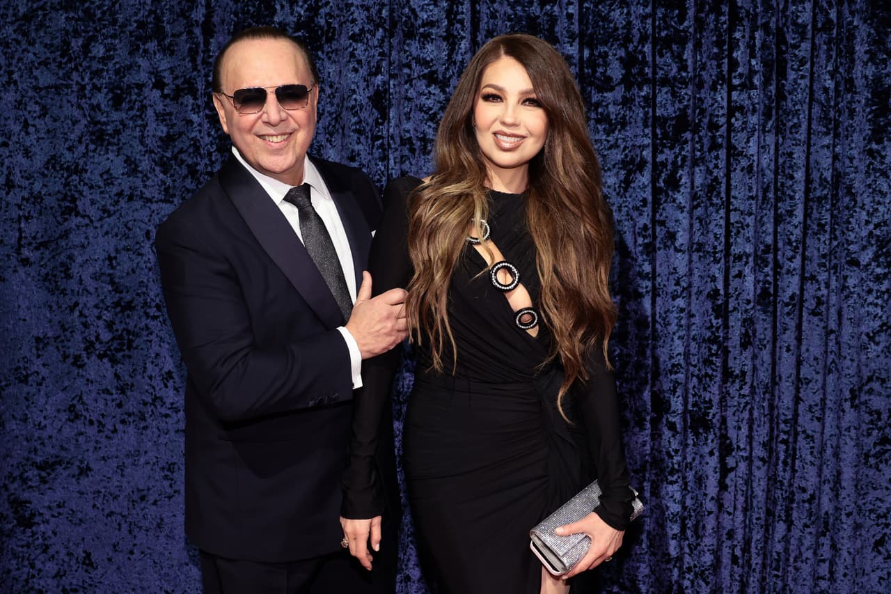 NEW YORK, NEW YORK - APRIL 06: Tommy Mottola and Thalia attend the Clive Davis 90th Birthday Celebration at Casa Cipriani on April 06, 2022 in New York City. (Photo by Jamie McCarthy/Getty Images)