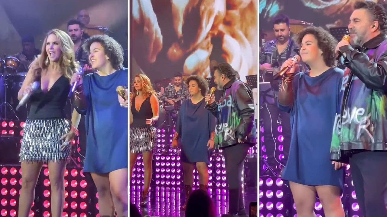 Lucerito Mijares enamora al cantar junto a sus padres en concierto
