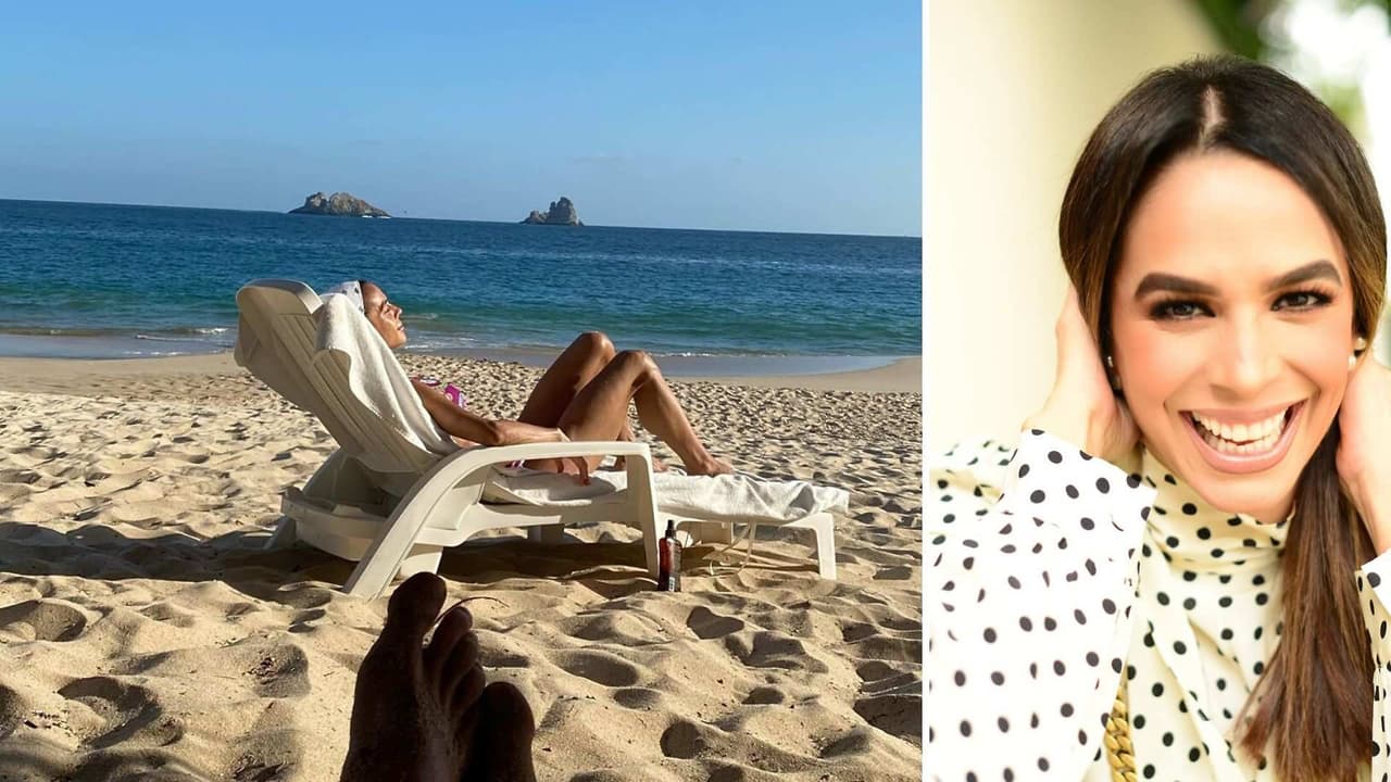 Ni de vacaciones descansa: Biby Gaytán entrena gimnasia en la playa con bikini