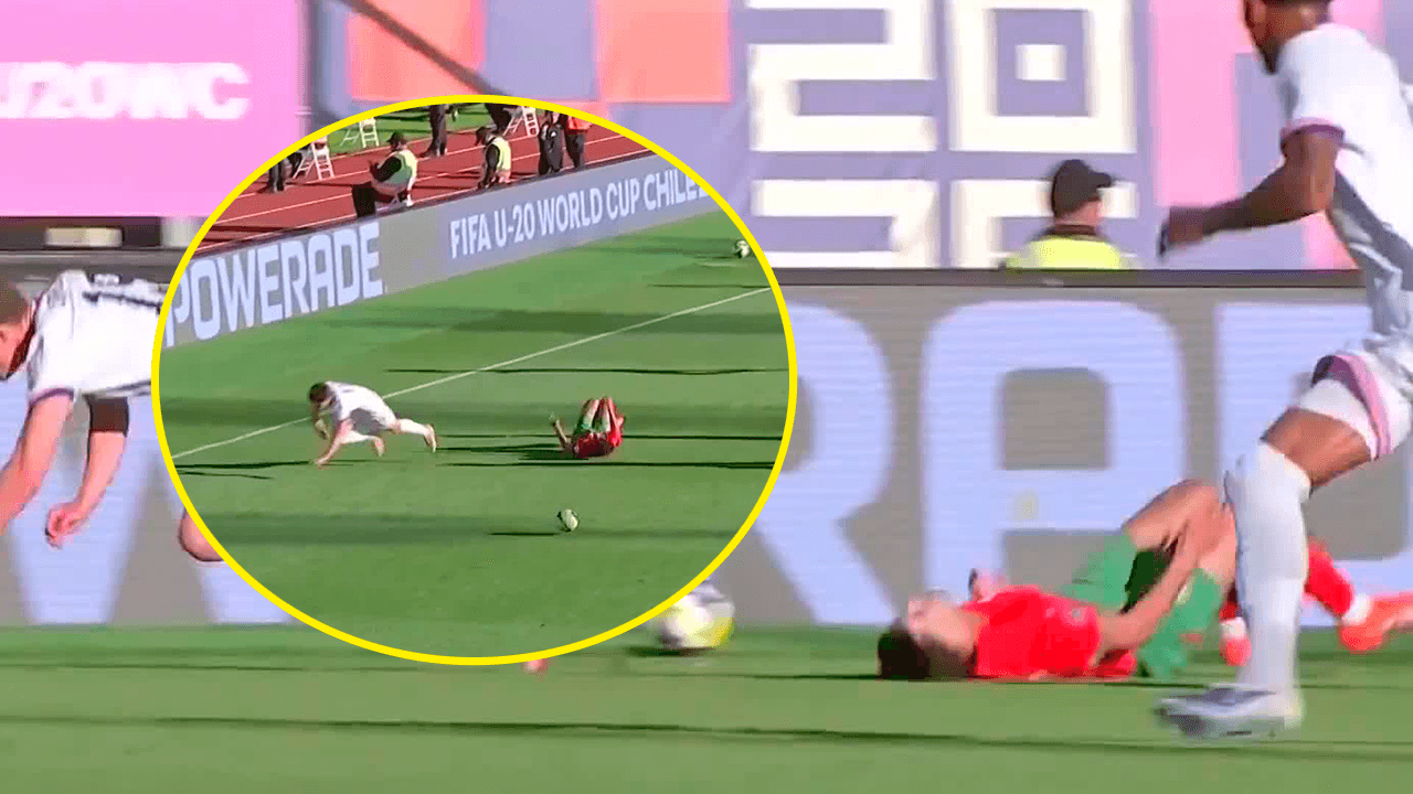 ¡Imágenes sensibles! Jugador de Marruecos cae y sufre un golpe durísimo en la cabeza