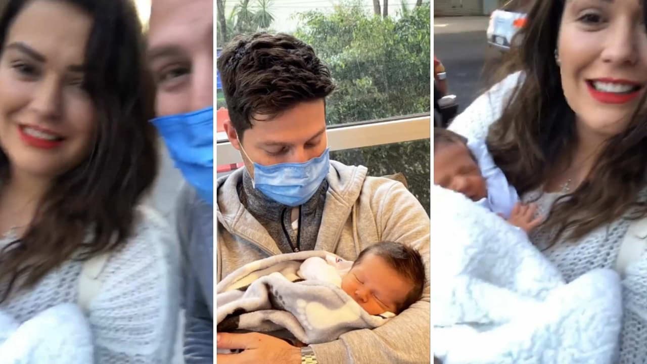Eddy Vilard conoce a Lucca, hijo de Mariana Echeverría, y demuestra que no sabe cargar a un bebé