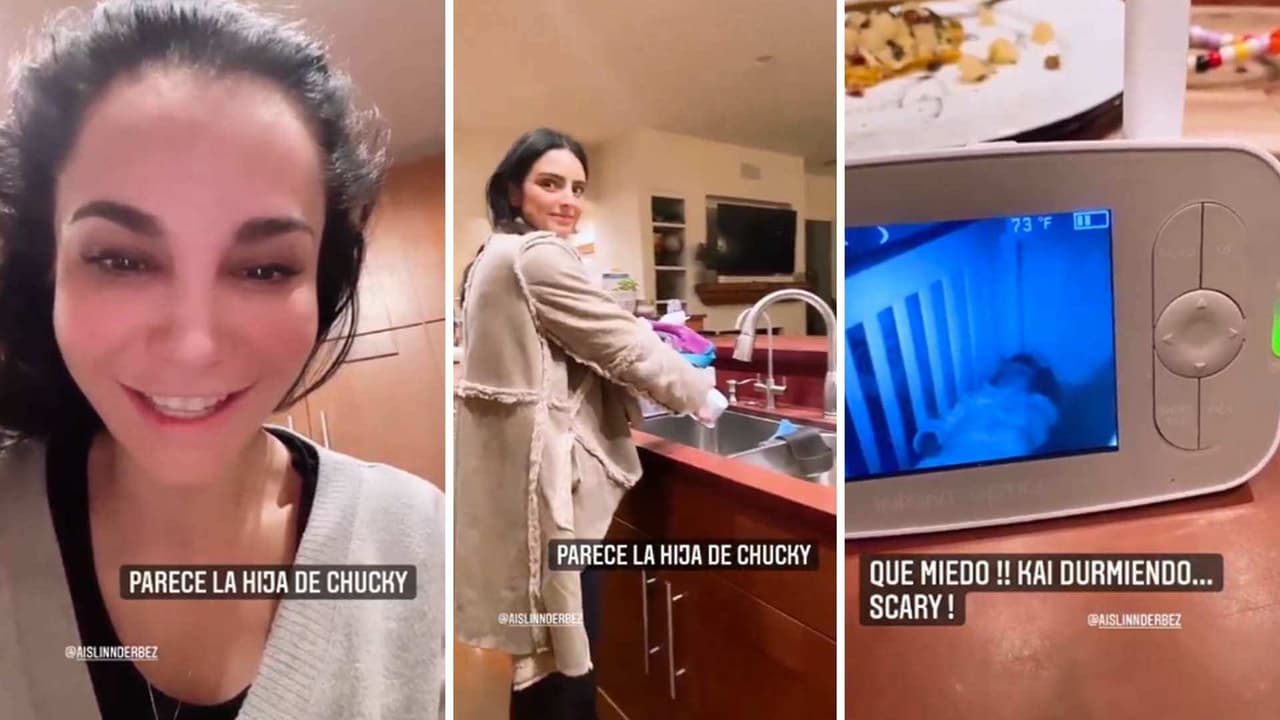 Martha Higareda bromea con Aislinn y le dice que Kailani parece la hija de Chucky