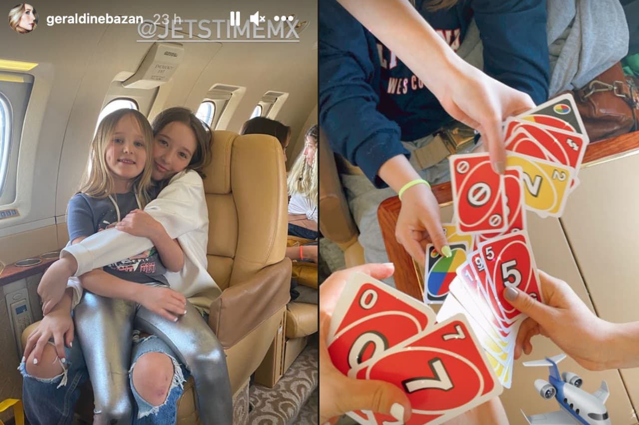 En sus Instagram Stories mostraron que, como varios famosos, a ellas les gusta viajar en avión privado y durante su vuelo, las artistas entretuvieron a sus hijos jugando "Uno".
<br>