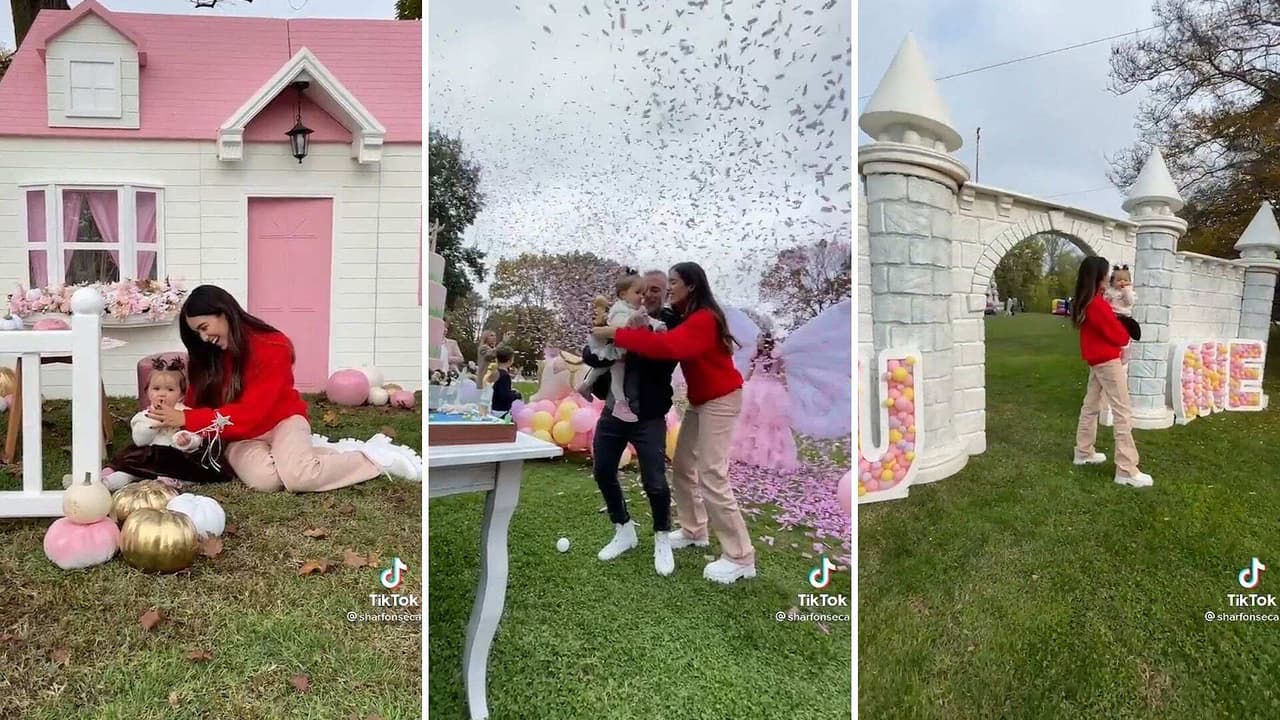 Gianluca y Sharon decoraron su jardín como cuento de hadas para celebrar el cumpleaños de Blu