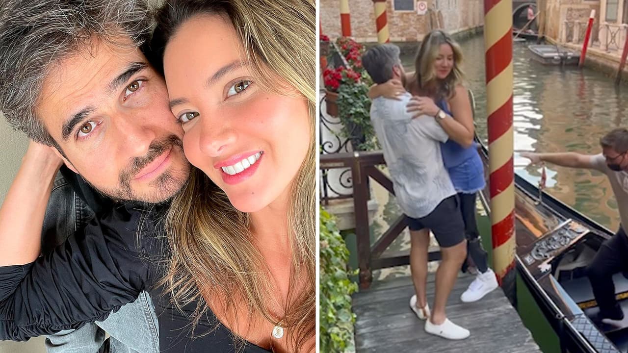 Daniel Arenas hace romántico gesto a Daniella Álvarez durante paseo en góndola