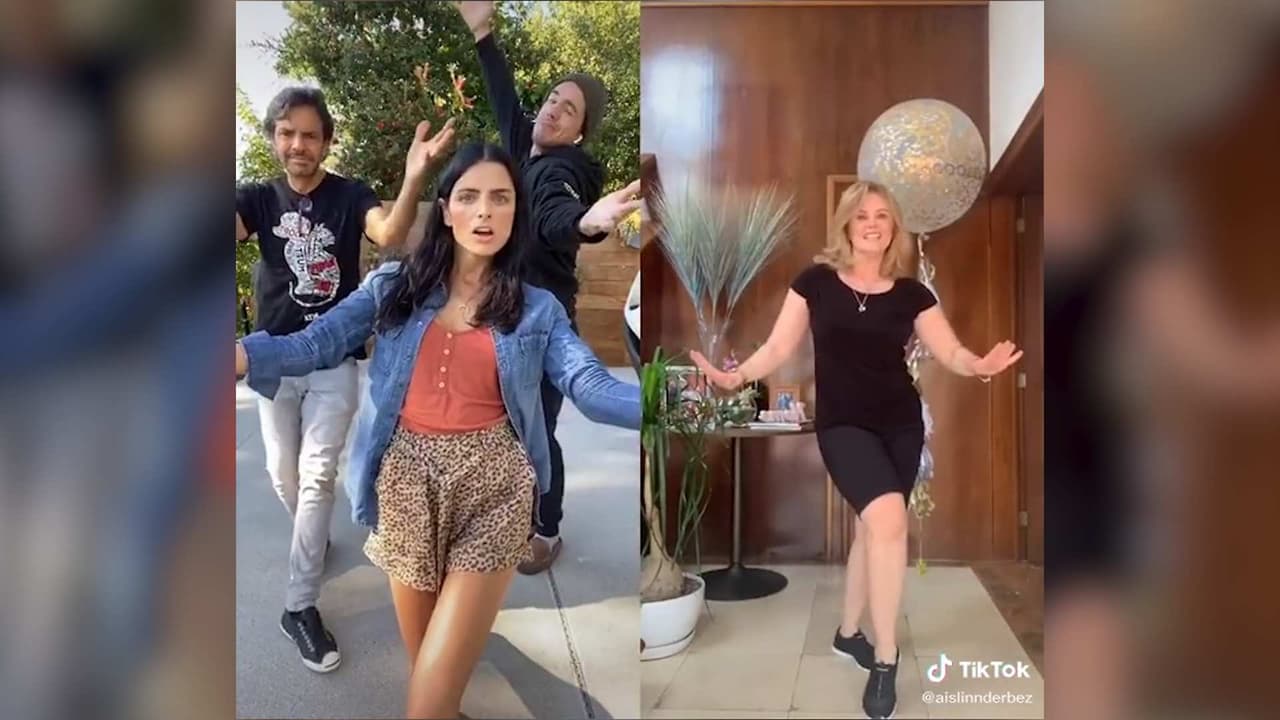 Así toman clases Aislinn, Vadhir y Eugenio Derbez de la ‘Reina del TikTok’, Erika Buenfil
